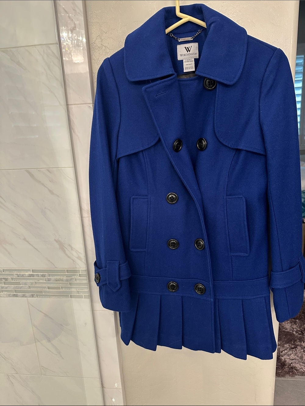 W by Worthington
Cobalt Blue Double-Breasted Pea Coat